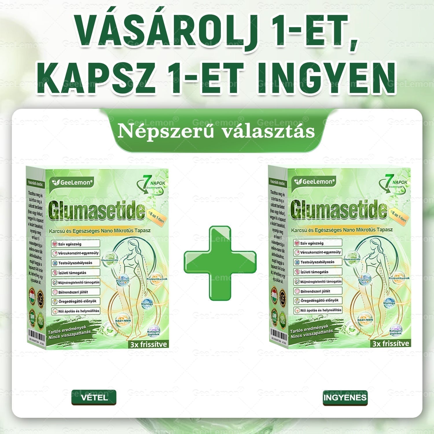 🌱🌱Moringa · Berberine × NAD+ 10-in-1 Advanced Nano GeeLemon® Glumasetide 8az 1-ben Karcsú és EgészségesNano Mikrotűs Tapasz (Napi 1alkalom – látható változásakár 7 nap alatt) ✅ Elhízásra,bőrfeszesítésre,cukorbetegségre, alvásiapnoéra, ízületekre stb HU